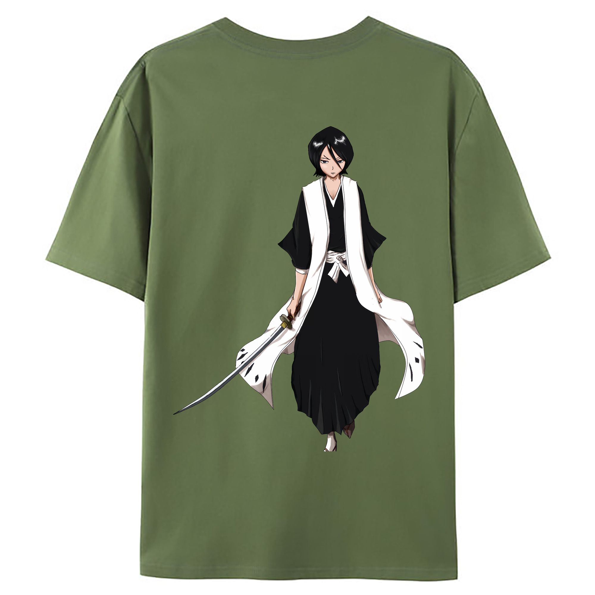 （画像用） ブリーチ 朽木ルキア BLEACH Kuchiki Rukia 綿100％ メンズ半袖Tシャツ（バックプリント） 通気性